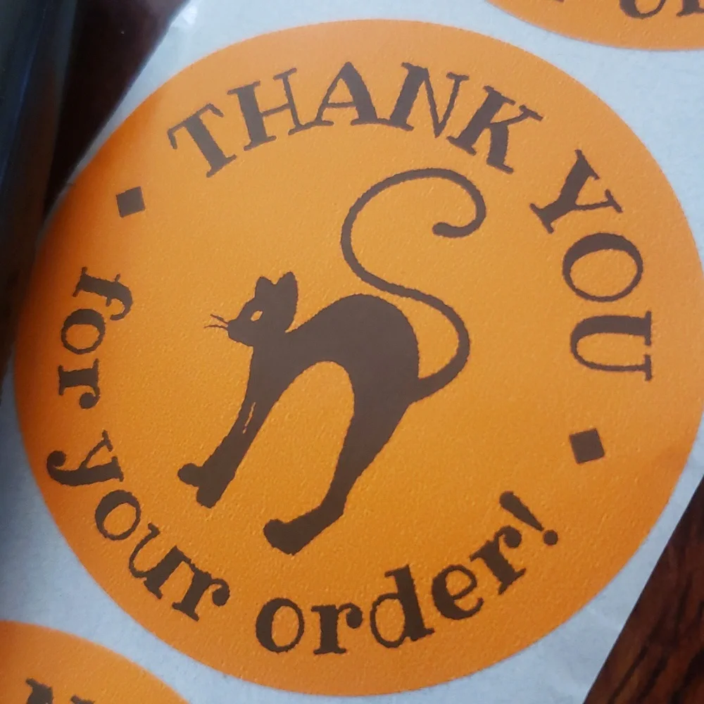 50 Piece Shipping Bundle • Halloween Black Cat • Polymailers Cards & Stickers